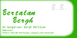 bertalan bergh business card